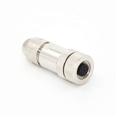 Qualité M12 Connecteurs métalliques IEC 61076-2-101 Connecteur standard à 8 broches féminin monté sur le terrain Fabrique