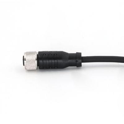 Buen precio M12 Conector de cable 10M preensamblado de 3 pines IP67 PVC recto negro sin blindaje en línea