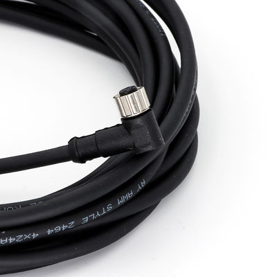 Qualidade M8 Conector circular de cabo moldado Fêmea em ângulo 3 pines A código impermeável IP67 Fábrica