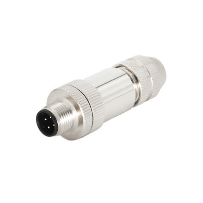 Qualidade Conector M12 revestido de ouro 4 pin IP67 para ligações de sinal e energia Fábrica