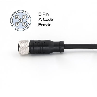 Bon prix Connecteur féminin à 5 broches M12 non blindé câble 5M préassemblé IP67 PVC droit en ligne