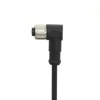 Buen precio Conectores femeninos M12 con cable moldeado con ángulo de 3 pines IP67 Color negro en línea