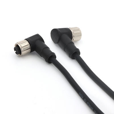 Goede prijs PVC M12 Vrouwelijke connectoren 12 pin hoek IP67 Zwart met gegoten kabel online