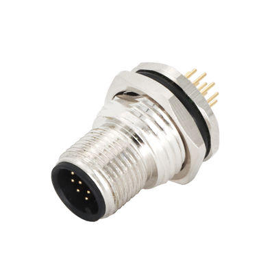 Giá tốt Flange 12 Pin M12 Connector Panel Mount PCB Lắp đặt phía trước IEC 61076-2-101 trực tuyến