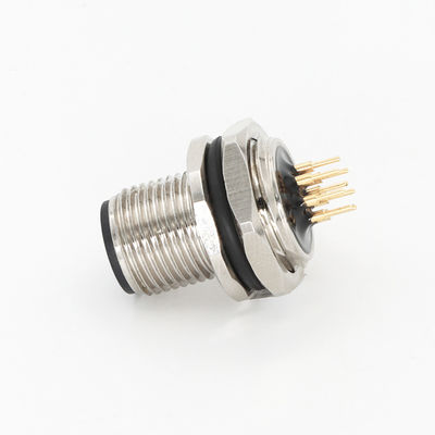 Guter Preis Panel Mount M12 Connector 8 Pin IEC 61076-2-101 Männliche Rückenmontage PCB Version Online