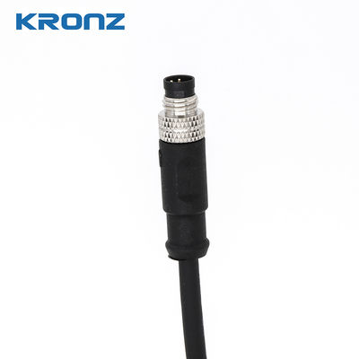 Buen precio M8 Conectores circulares IEC 61076-2-104 con cable de PVC de 15 m Conector macho impermeable IP67 en línea