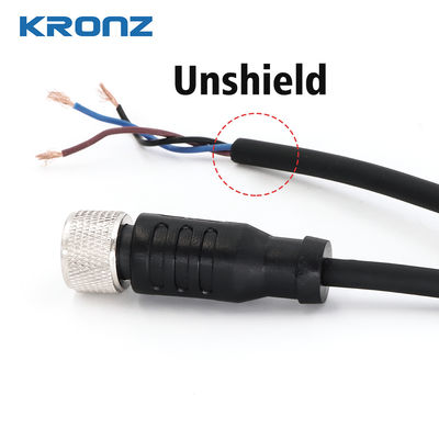 Giá tốt M12 Connector Waterproof Sensor Connector IP67 3 × 0,34 (3 × 22AWG) PVC Sợi đen trực tuyến