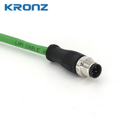 Giá tốt Đầu nối M12 IE Đầu nối tròn nam công nghiệp Đầu nối cáp D-Code 4 Pin Lan trực tuyến