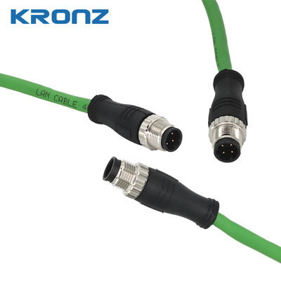 좋은 가격 LAN M12 커넥터 에더넷용 방수 IE 케이블 8 핀 A 코딩 4 x 2 x 26AWG PVC 온라인으로