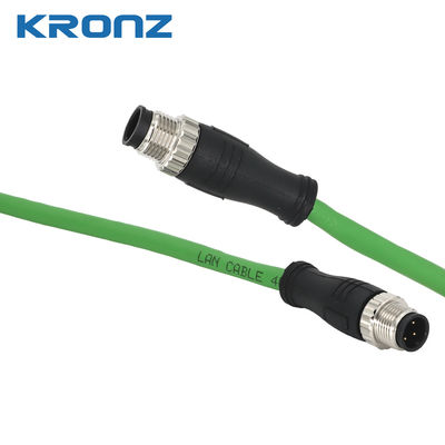 Καλή τιμή IE M12 Σύνδεσμος IEC 61076-2-101 Κώδικας 8 Πιν με συνδετήρα καλωδίου PVC προσυναρμολόγησης σε απευθείας σύνδεση