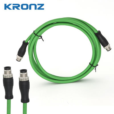ราคาดี M12 Ethernet/IP ปรางสายพานเชื่อม X Code 0.5A 50V ปรางคู่ 24AWG สายพาน PVC ออนไลน์