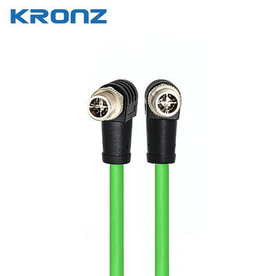 Good price M12 Connectors Ethernet/IP Angled Male PVC Drag Chain Shielded M12 8 Pin X Code Connector online