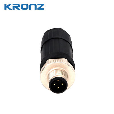 ราคาดี M12 Plug Connector 8 Pin A-code Black Screw Connection For Industrial Applications ออนไลน์