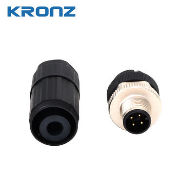 Goede prijs M12 Connector 4 Pins Coding A Spanning 250V Schroefcontact Messing Circulaire Connectors online