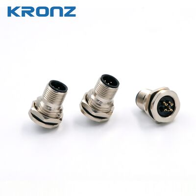 Goede prijs M12 Panel Mount Male Connector met 5-pin A-code, voorop bevestigd en soldeerkop beëindiging voor industriële automatisering online