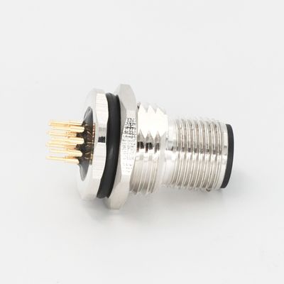 Buen precio M12 Panel de conector masculino de montaje de conectores circulares de 12 pines de código A para el montaje de PCB en línea