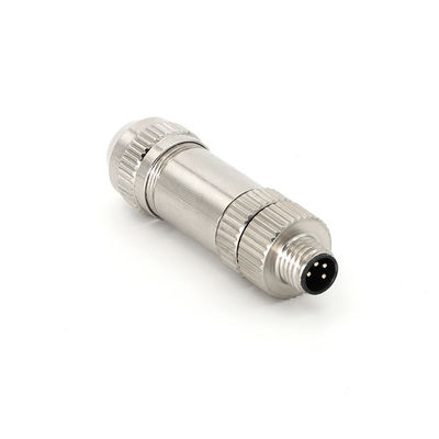 Buen precio Conexión de tornillo M8 conector 4 pines masculino recto un código de metal completo en línea