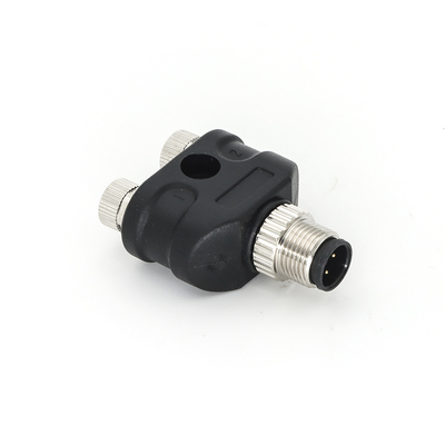Y Distributor Connector M12 Male 3 Pin To M8 Female 3Pin A Coding IP67