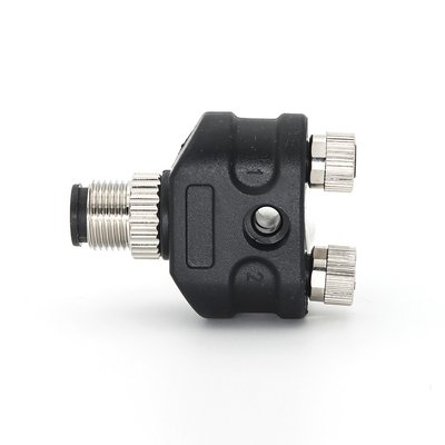 Y Distributor Connector M12 Male 3 Pin To M8 Female 3Pin A Coding IP67