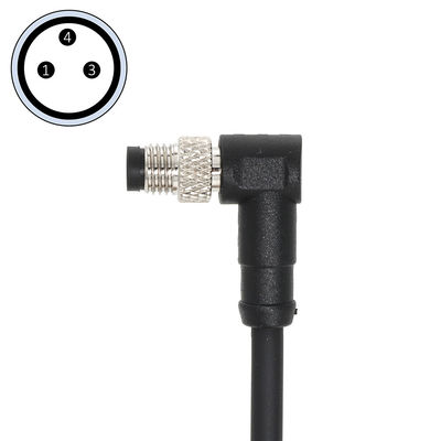 Bon prix Connecteur mâle à 3 broches angulaire M8 préassemblé câble personnalisé A code PVC en ligne
