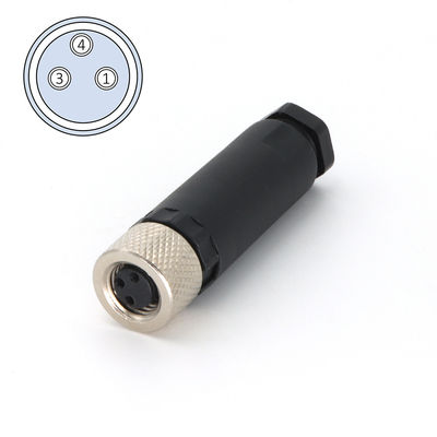 قیمت خوب IEC 61076-2-104 M8 کانکتورهای زنانه میدان سیم بسته شده 3 پین کد A آنلاین