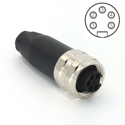 7/8" Wireable Field Assembly Connector 5 Pin Female Screw Locking