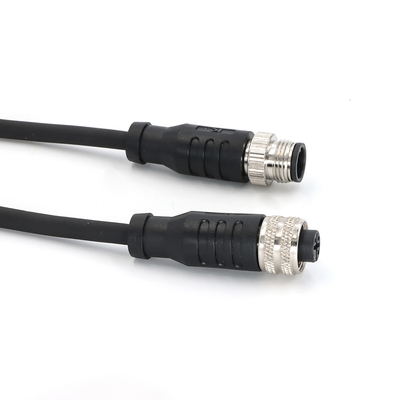 IEC 61076-2-104 M8 Connector 4 Pin With Cable Straight Female A Code PVC Shielded