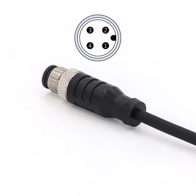 İyi fiyat Korunmasız M12 Bağlantısı Kalıplı Kablo ile Erkek Düz PVC Montajı 4 Pin çevrimiçi