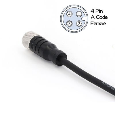 Bon prix Cable préassemblé connecteur M12 4 broches IP67 PVC droit IEC 61076-2-101 Noir en ligne