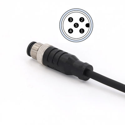 Guter Preis 5 Pins M12 Steckverbinder Vormontiertes 5M Kabel Männliches Gerades PVC IEC 61076-2-101 Online