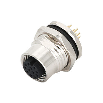 Giá tốt PCB liên lạc M12 Connector Panel mặt trước gắn 12 pin A Code thẳng trực tuyến