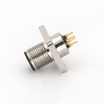 İyi fiyat Kare Flange PCB M12 Bağlantı Ön Montajı 5 Pin Erkek Su geçirmez IP67 çevrimiçi