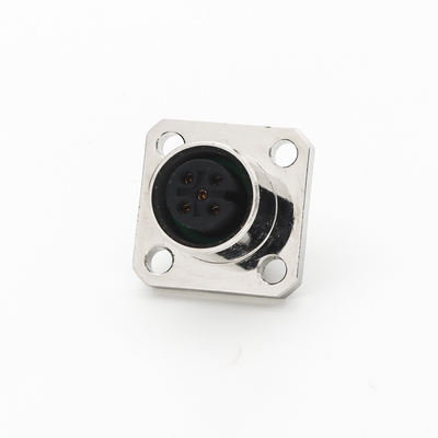 M12 Panel Mount Connector Square Flange PCB Front Mounting 5 Pin Female A Code