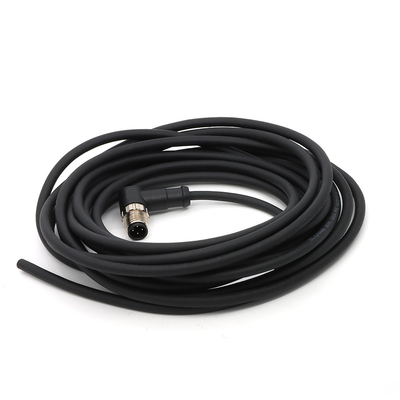 M12 Molded Cable Connectors With A Coding 5 Pin Plug Sensor IO Power Cord
