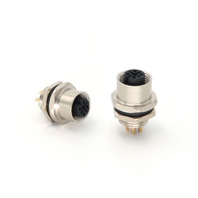 Goede prijs M12 Panel Mount Connector Vrouwelijke 5 pin achterste montage M16 X 1.5 IP67 online