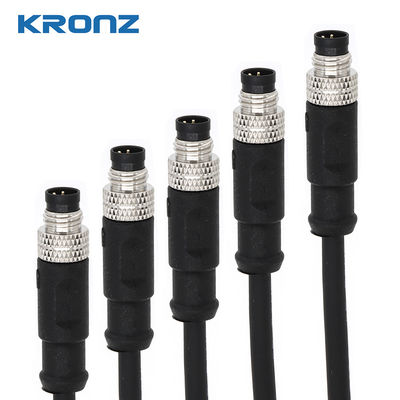 Buen precio M8 Conector masculino 3 pines A código IP67 a prueba de agua conector de cable 60V para sensores en línea