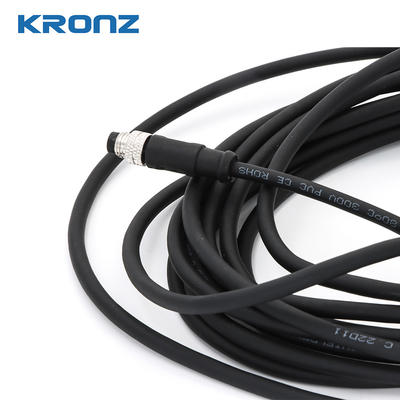 M8 Circular Connectors IEC 61076-2-104 With 15m PVC Cable Waterproof IP67 Male Connector