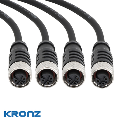 M12 Connector with Pre-molded PVC Cable Unshielded Female 4A IP67 Circular Connector