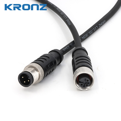 M12 Connector 3 Pin A code connector with PVC Unshielded Cable Sensor Connectors