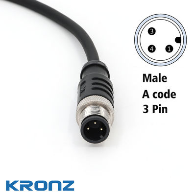 Buen precio Conectores de sensores M12 con cable de PVC Código A Conector directo industrial IP67 en línea