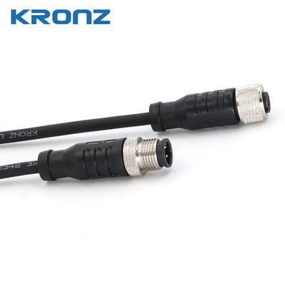 Buen precio Conector M12 de 4 pines macho Conector de montaje del panel frontal con conectores de cable negro de 10M en línea