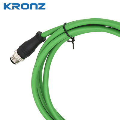 Buen precio M12 Ethernet / conector IP doble escudo 4 x 2 x 0.25 Cable de PVC verde amarillento 10 metros en línea