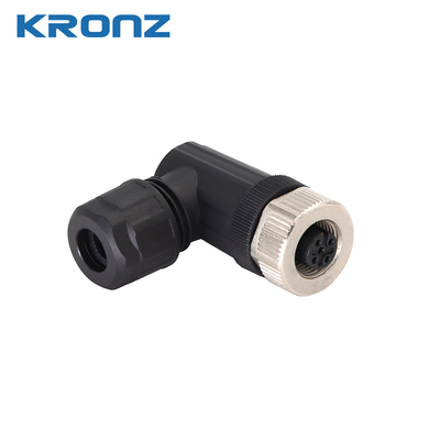 M12 Circular Connector Angle Field-wirable Connectors 4 Pin Rated Current 4A/2A