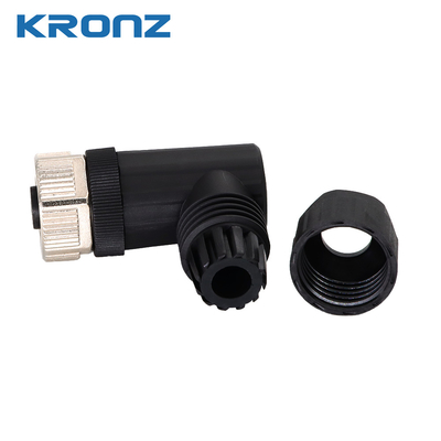 Industrial M12 Field-wirable Connector 5 Pin with IP67 Waterproof Angled Cable Outlet
