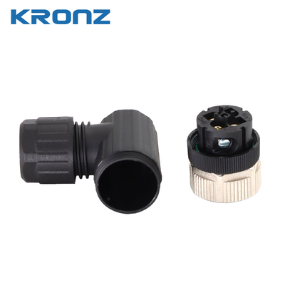Industrial M12 Fielded-wirable Connector Resistance ≤5mΩ 4 Pin Outlet Diameter 4-8mm