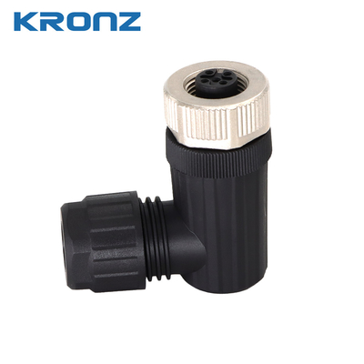 Industrial M12 Fielded-wirable Connector Resistance ≤5mΩ 4 Pin Outlet Diameter 4-8mm