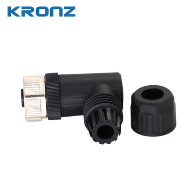 M12 Female Circular Connectors Angled IP67 Field Wirable Assembly 8-pin Connector