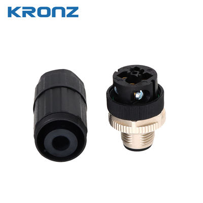 4 Pins M12 Connector A-code With Insulation Resistance ≥100MΩ Brass Contact Nut Material