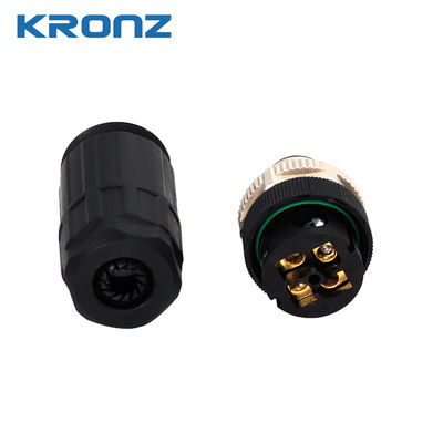 M12 Connector 4 Pins Coding A Voltage 250V Screw Contact Brass Circular Connectors