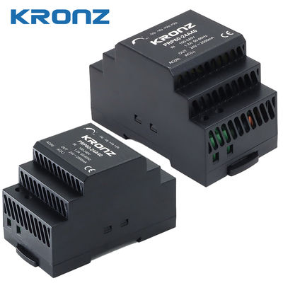 60W Output Power Industrial Power Supply with Din Rail Mount 4.9-5.5V ADJ Plastic Housing